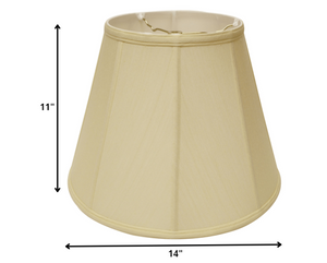 Homeroots 14" Antique White Slanted Empire Monay Shantung Lampshade  Monay Shantung Silk 469558