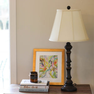 Homeroots 14" Ivory Slanted Empire Monay Shantung Lampshade  Monay Shantung Silk 469559