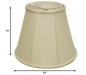 Homeroots 14" Ivory Slanted Empire Monay Shantung Lampshade  Monay Shantung Silk 469559