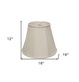 Homeroots 16" White Slanted Empire Monay Shantung Lampshade  Monay Shantung Silk 469560
