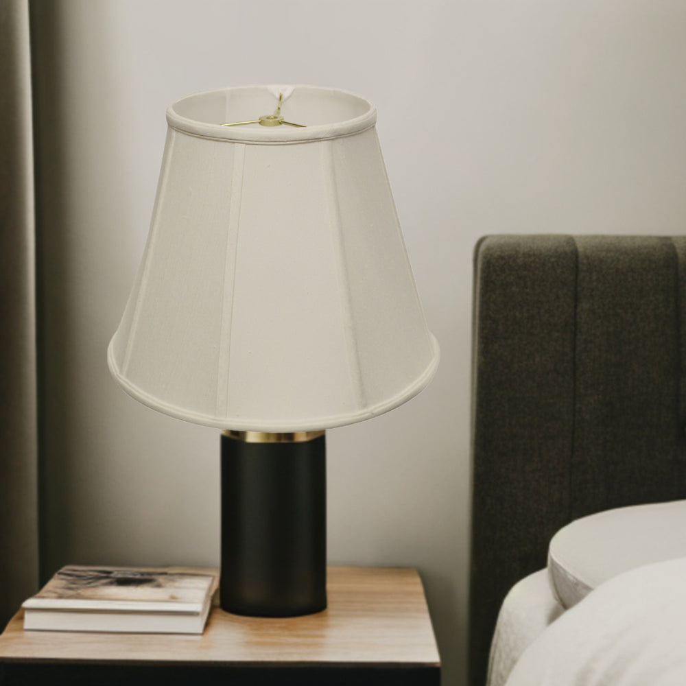 Homeroots 16" White Slanted Empire Monay Shantung Lampshade  Monay Shantung Silk 469560