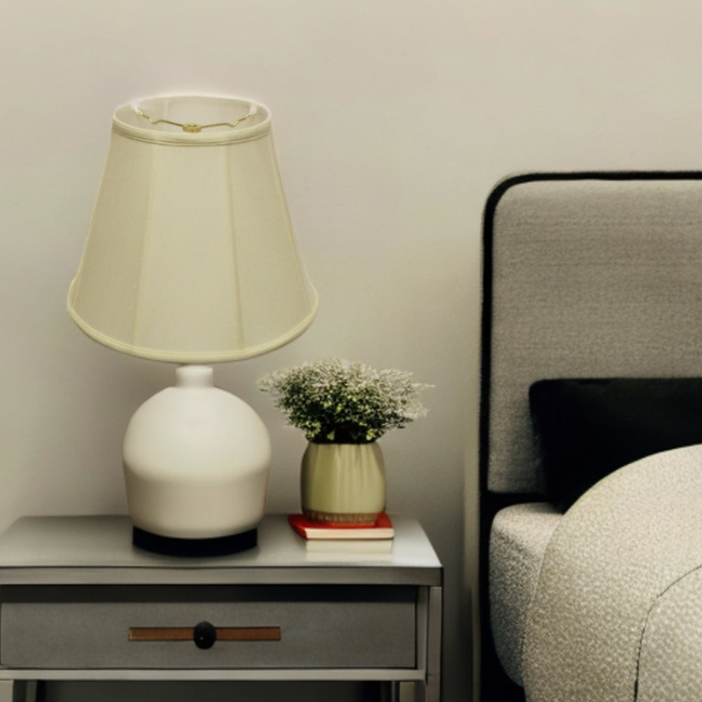 Homeroots 16" Ivory Slanted Empire Monay Shantung Lampshade  Monay Shantung Silk 469562