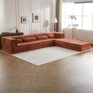 English Elm Compression Mahjong Sofa: Versatile No Assembly Modular Floor Sofa Bed For Cozy Living Spaces W3723S00038