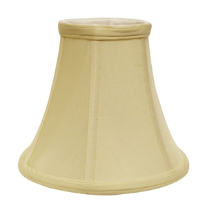 Homeroots 14" Antique White Premium Bell Monay Shantung Lampshade  Monay Shantung Silk 469603