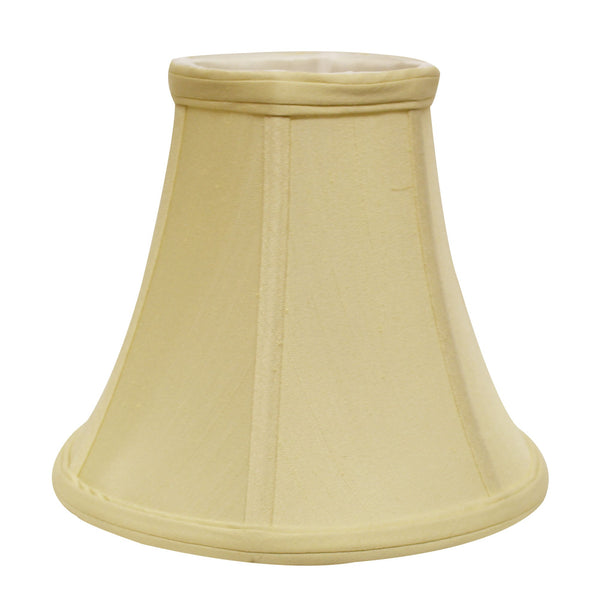 Homeroots 14" Antique White Premium Bell Monay Shantung Lampshade  Monay Shantung Silk 469603