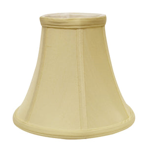 Homeroots 14" Antique White Premium Bell Monay Shantung Lampshade  Monay Shantung Silk 469603
