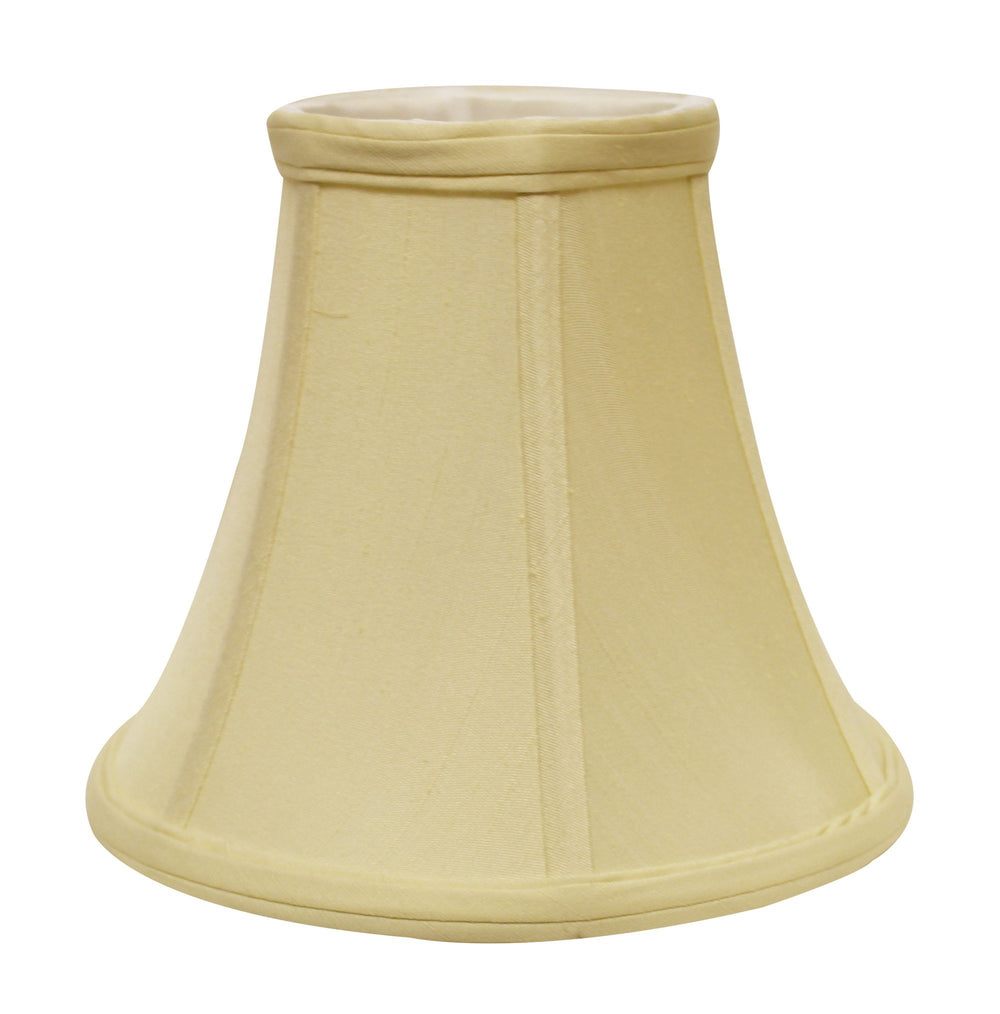 Homeroots 14" Antique White Premium Bell Monay Shantung Lampshade  Monay Shantung Silk 469603