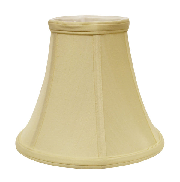 Homeroots 14" Antique White Premium Bell Monay Shantung Lampshade  Monay Shantung Silk 469603