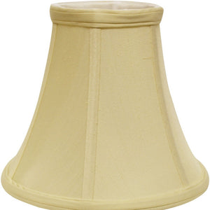 Homeroots 14" Antique White Premium Bell Monay Shantung Lampshade  Monay Shantung Silk 469603