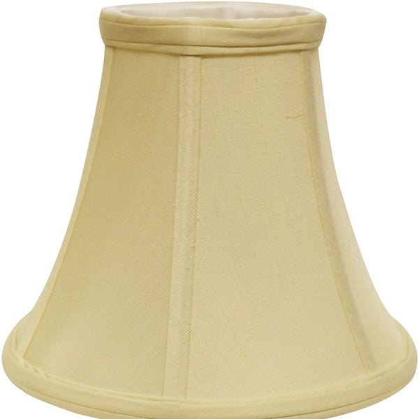 Homeroots 14" Antique White Premium Bell Monay Shantung Lampshade  Monay Shantung Silk 469603