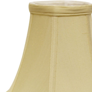 Homeroots 14" Antique White Premium Bell Monay Shantung Lampshade  Monay Shantung Silk 469603