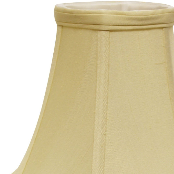 Homeroots 14" Antique White Premium Bell Monay Shantung Lampshade  Monay Shantung Silk 469603