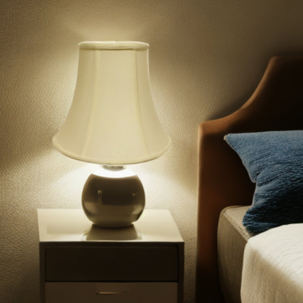 Homeroots 14" Ivory Premium Bell Monay Shantung Lampshade  Monay Shantung Silk 469604