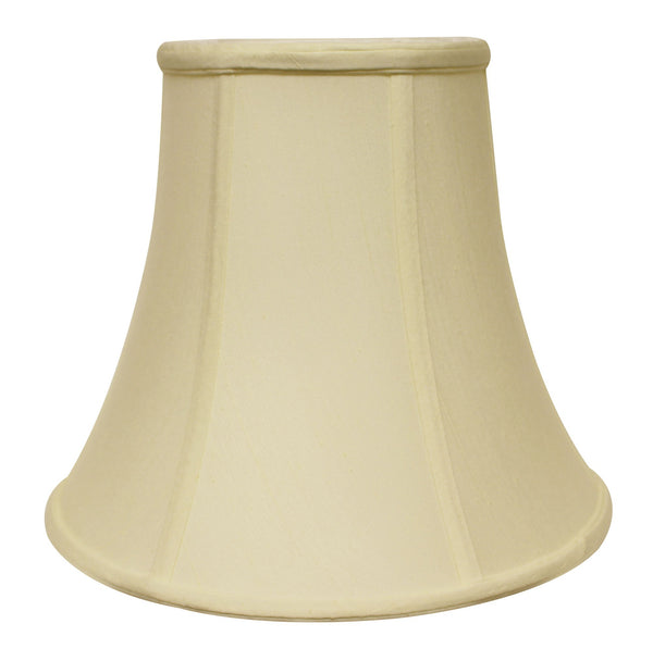 Homeroots 14" Ivory Premium Bell Monay Shantung Lampshade  Monay Shantung Silk 469604