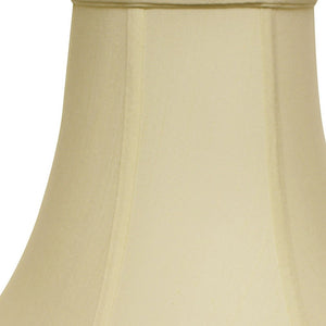 Homeroots 14" Ivory Premium Bell Monay Shantung Lampshade  Monay Shantung Silk 469604