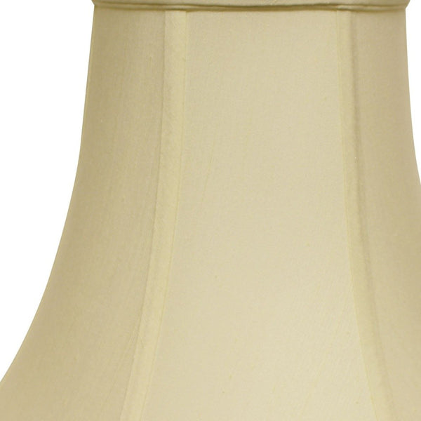 Homeroots 14" Ivory Premium Bell Monay Shantung Lampshade  Monay Shantung Silk 469604