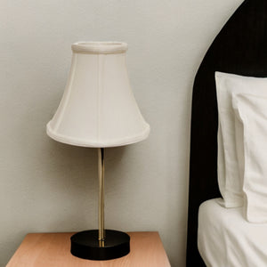 Homeroots 16" White Premium Bell Monay Shantung Lampshade  Monay Shantung Silk 469608