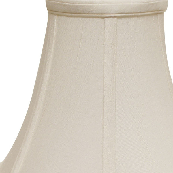 Homeroots 16" White Premium Bell Monay Shantung Lampshade  Monay Shantung Silk 469608