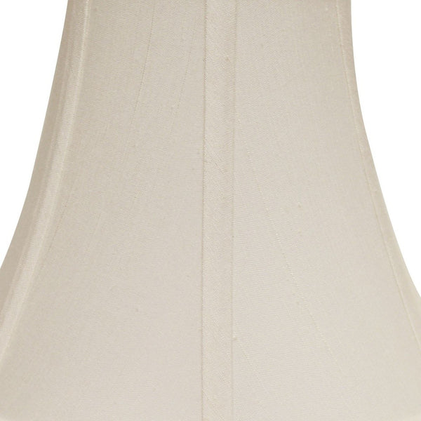 Homeroots 16" White Premium Bell Monay Shantung Lampshade  Monay Shantung Silk 469608