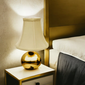 Homeroots 16" Antique White Premium Bell Monay Shantung Lampshade  Monay Shantung Silk 469609