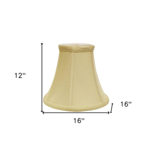 Homeroots 16" Antique White Premium Bell Monay Shantung Lampshade  Monay Shantung Silk 469609