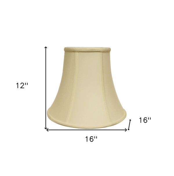 Homeroots 16" Ivory Premium Bell Monay Shantung Lampshade  Monay Shantung Silk 469610