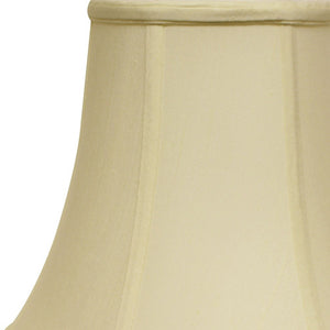 Homeroots 16" Ivory Premium Bell Monay Shantung Lampshade  Monay Shantung Silk 469610