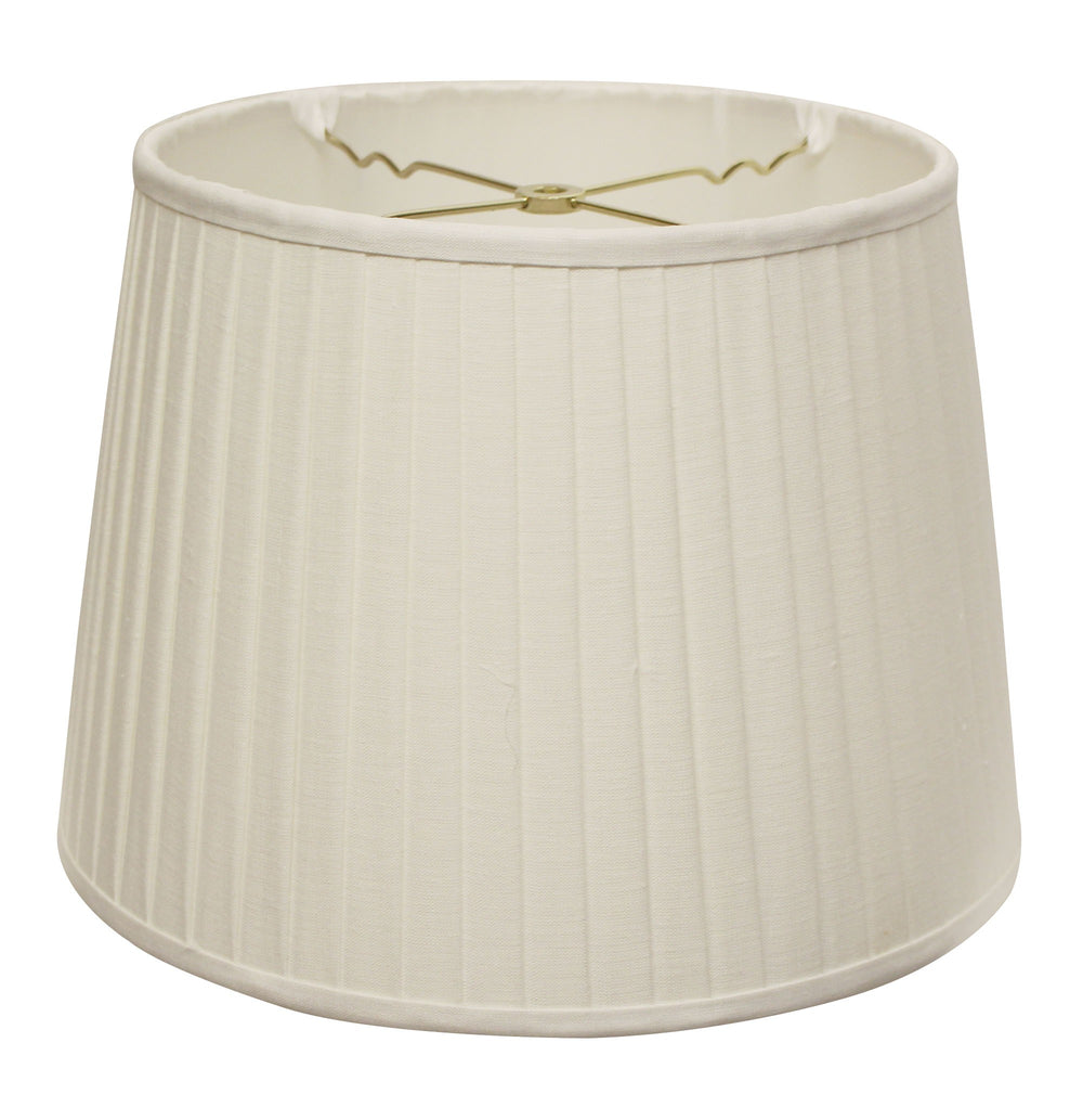 Homeroots 14" White Linen Lampshade With Side Pleats  Linen 469617