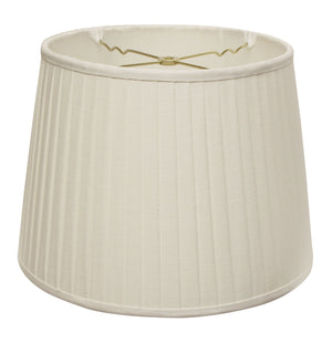 Homeroots 14" White Linen Lampshade With Side Pleats  Linen 469617