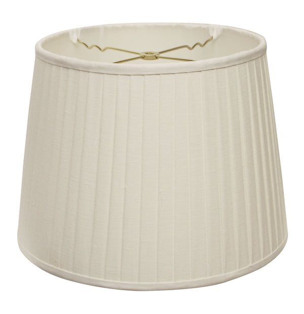 Homeroots 14" White Linen Lampshade With Side Pleats  Linen 469617