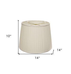 Homeroots 14" White Linen Lampshade With Side Pleats  Linen 469617
