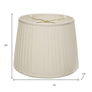HomeRoots White Linen Pleated Empire Lamp Shade - Elegant Mid-Century Design for Warm, Ambient Lighting in Any Room 469617