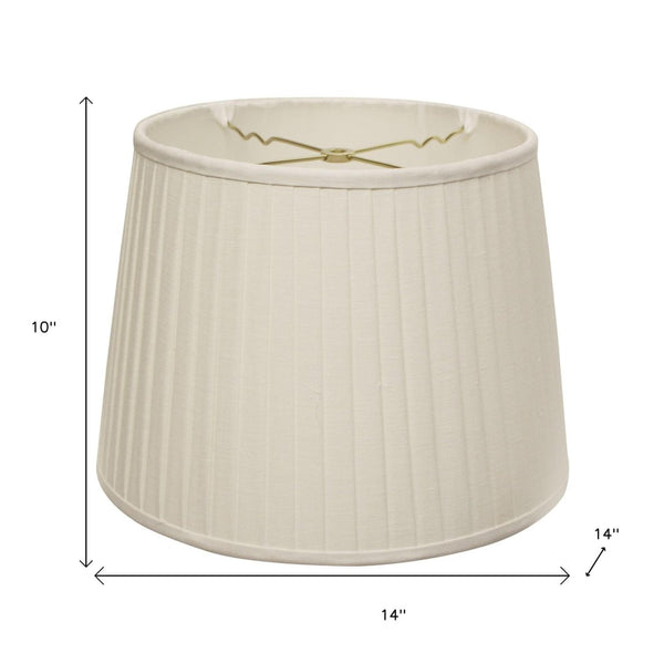 HomeRoots White Linen Pleated Empire Lamp Shade - Elegant Mid-Century Design for Warm, Ambient Lighting in Any Room 469617