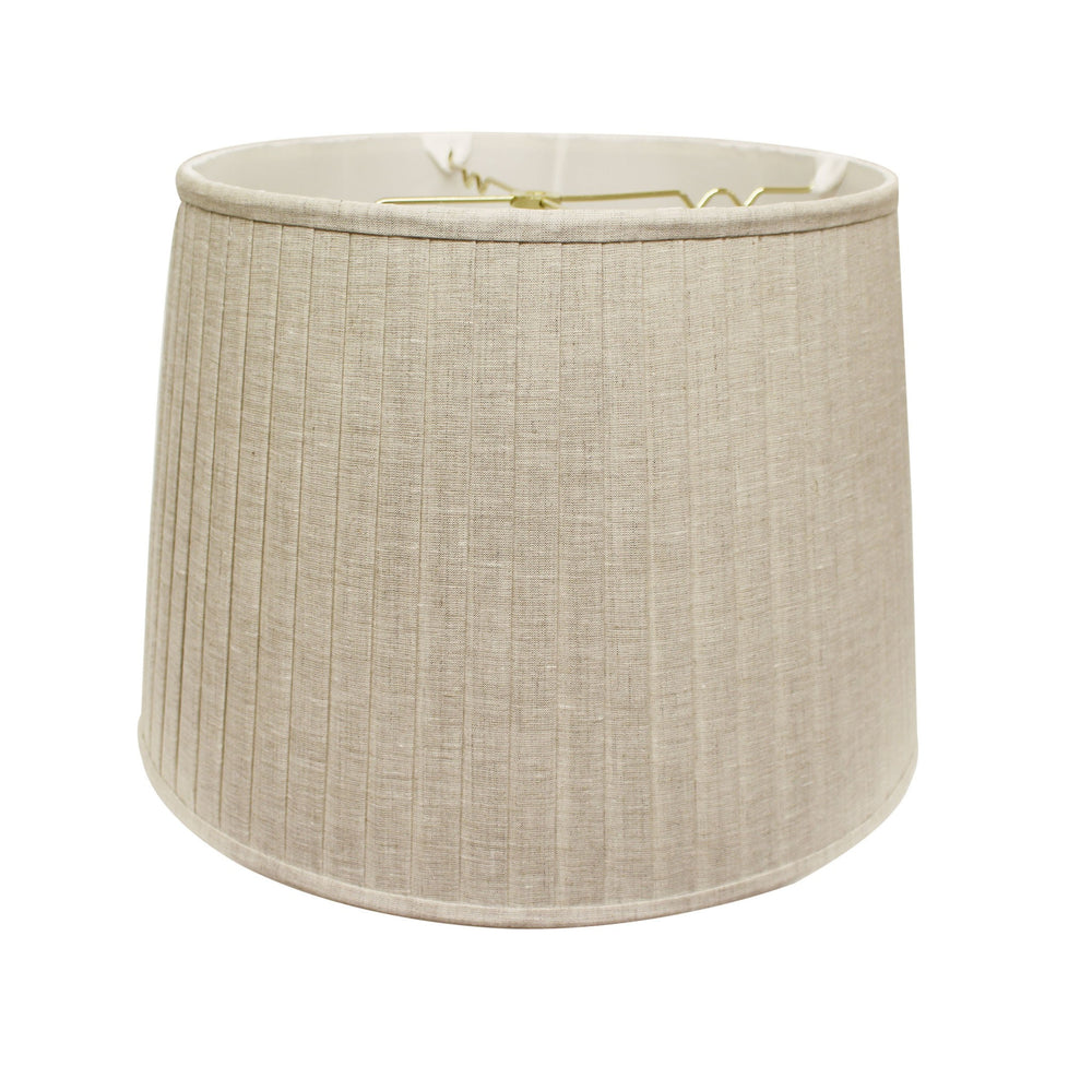 Homeroots 14" Cream Linen Lampshade With Side Pleats  Linen 469618