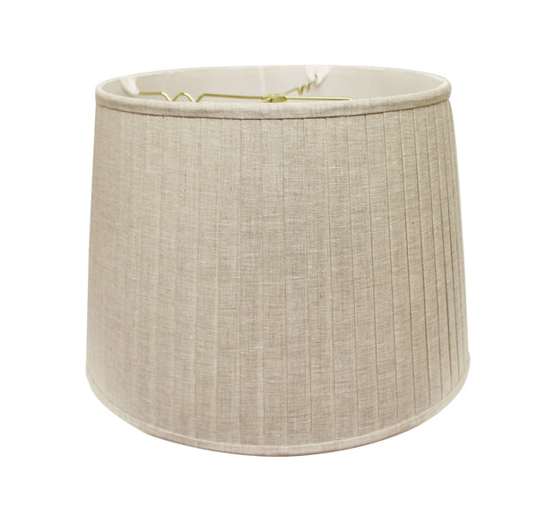 Homeroots 14" Cream Linen Lampshade With Side Pleats  Linen 469618