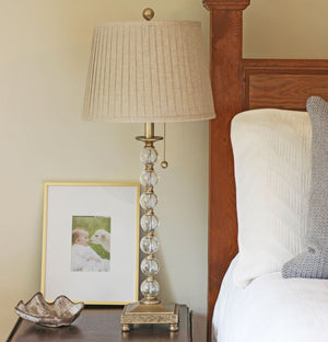 Homeroots 14" Cream Linen Lampshade With Side Pleats  Linen 469618