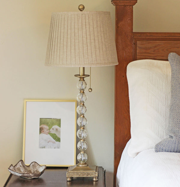 Homeroots 14" Cream Linen Lampshade With Side Pleats  Linen 469618