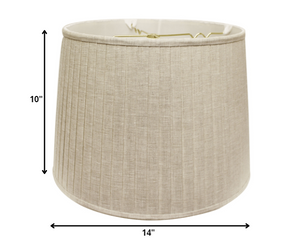 Homeroots 14" Cream Linen Lampshade With Side Pleats  Linen 469618