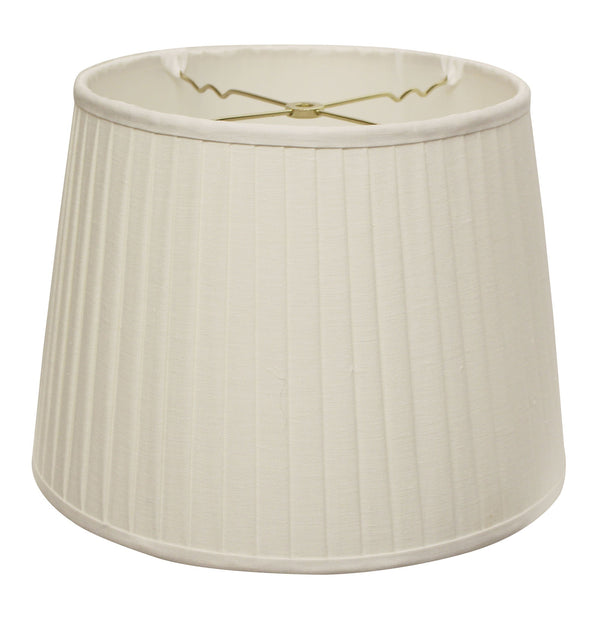 Homeroots 16" White Linen Lampshade With Side Pleats  Linen 469619