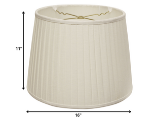 Homeroots 16" White Linen Lampshade With Side Pleats  Linen 469619