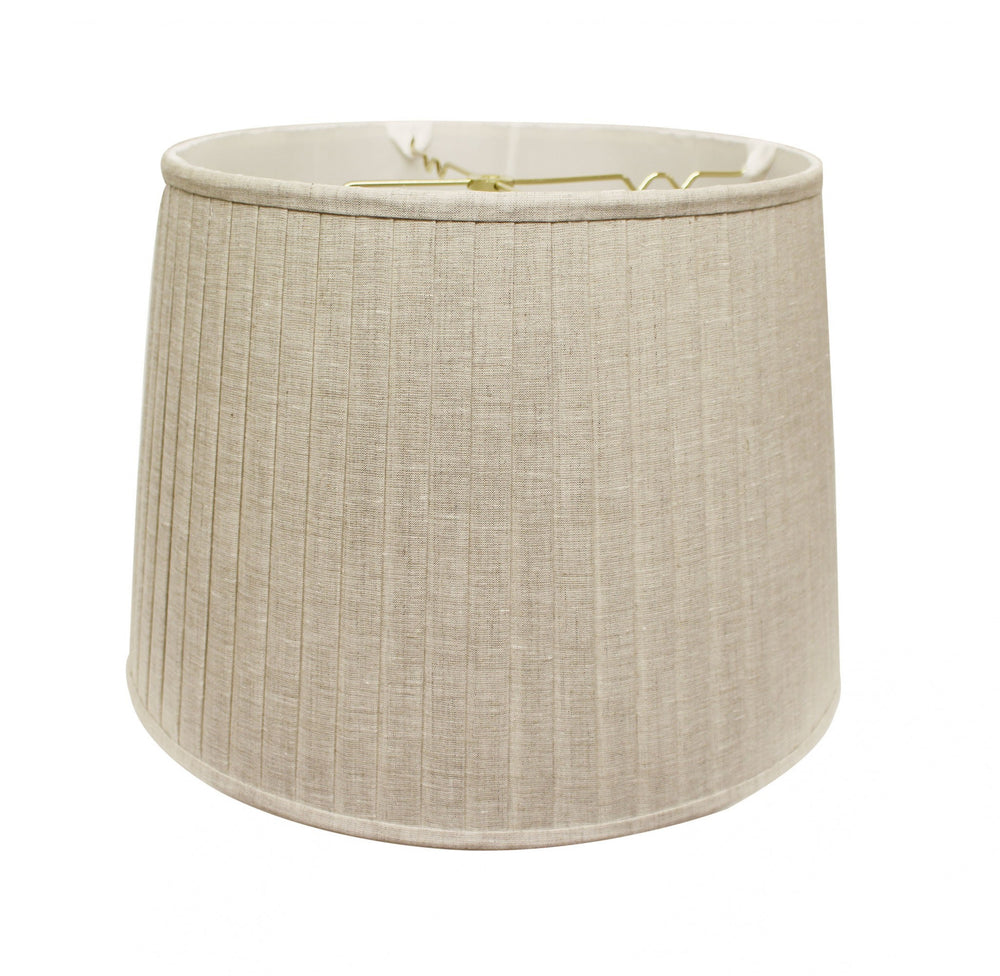 Homeroots 16" Cream Linen Lampshade With Side Pleats  Linen 469620