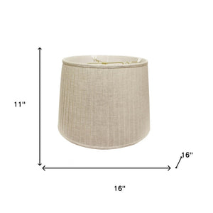 HomeRoots 16" Cream Linen Lampshade - Mid-Century Modern Design with Pleats for Warm, Inviting Illumination 469620