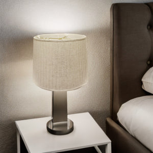 Homeroots Beige Linen Pleated Empire Lamp Shade 15"W Top 18"W Bottom  Linen 469622