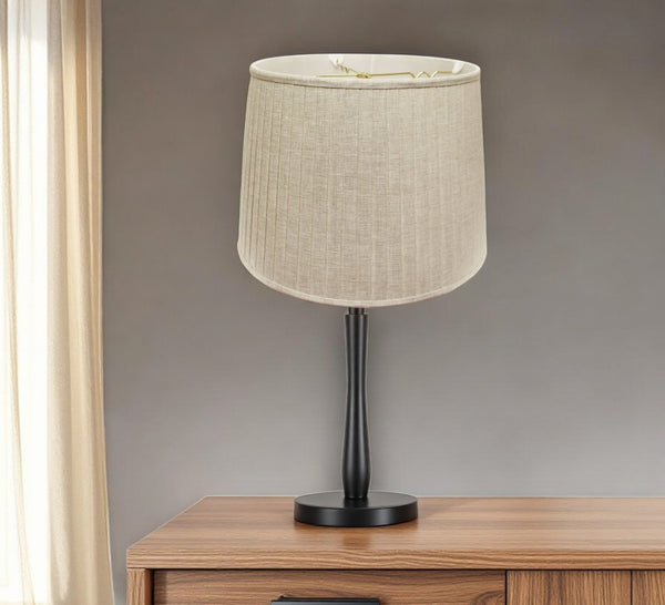 HomeRoots Beige Linen Pleated Empire Lamp Shade - Elegant Lighting for Home Décor, Soft Glow & Timeless Style 469622