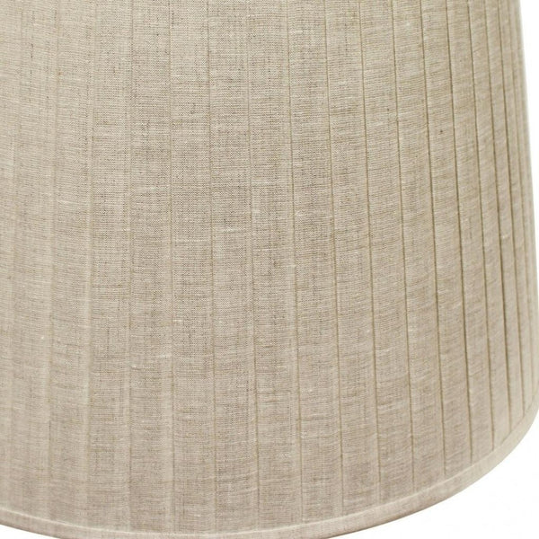 HomeRoots Beige Linen Pleated Empire Lamp Shade - Elegant Lighting for Home Décor, Soft Glow & Timeless Style 469622