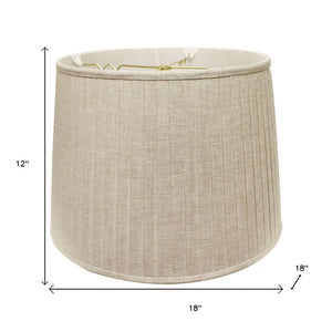 HomeRoots Beige Linen Pleated Empire Lamp Shade - Elegant Lighting for Home Décor, Soft Glow & Timeless Style 469622
