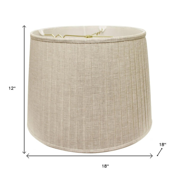 HomeRoots Beige Linen Pleated Empire Lamp Shade - Elegant Lighting for Home Décor, Soft Glow & Timeless Style 469622