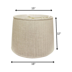 HomeRoots Beige Linen Pleated Empire Lamp Shade - Elegant Lighting for Home Décor, Soft Glow & Timeless Style 469622