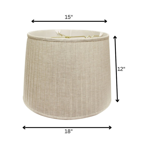 HomeRoots Beige Linen Pleated Empire Lamp Shade - Elegant Lighting for Home Décor, Soft Glow & Timeless Style 469622