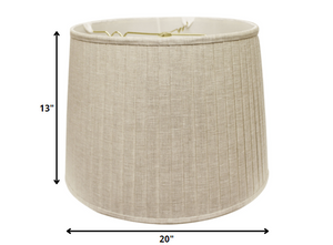 Homeroots 20" Cream Linen Lampshade With Side Pleats  Linen 469624